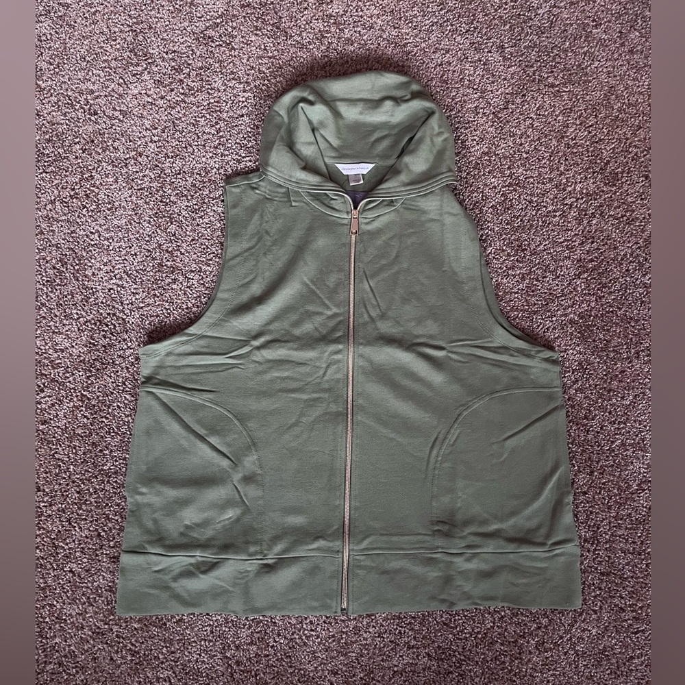 NWT Christopher & Banks Relaxed Restyled Zip Front Vest